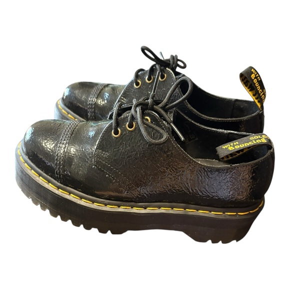 Dr. Martens 1461 Quad TC Distressed Patent Leather platform shoe Ladies 9 Men 8 - Picture 2 of 9